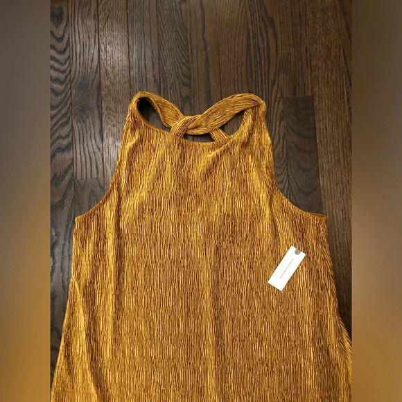 MAEVE by Anthropologie Women’s L Gold Adrienne Twist Back Velvet Dress - NWT!! - Picture 7 of 14